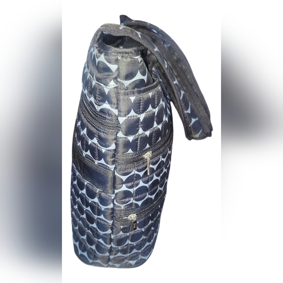 Lug Taxicab Black Pattern Quilted Purse Travel Storage Pockets Diaper Tote Bag - Picture 3 of 13